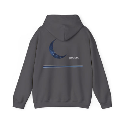Charcoal | Moonlit Peace Hoodie, back design view