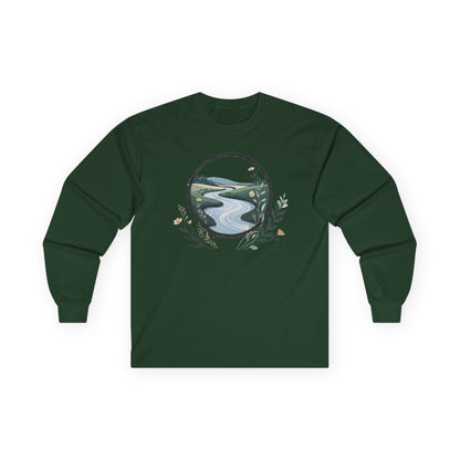 Forest Green | River of Grace Long Sleeve Tee, front view