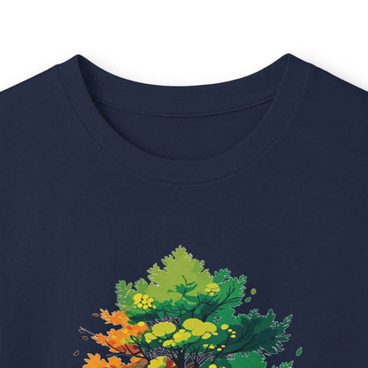 Navy | Trees Protect Us Long Sleeve Tee, folded view