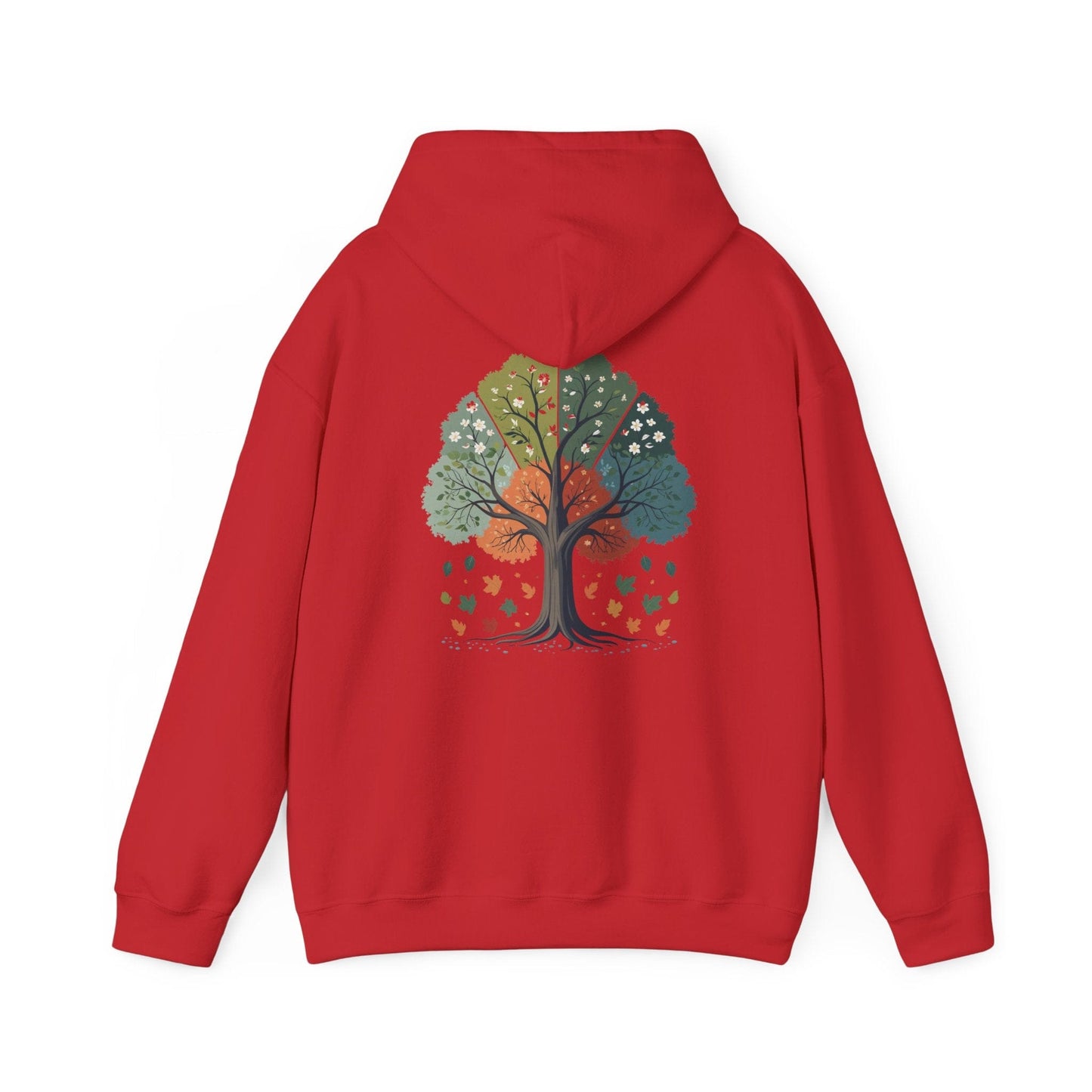 Red | Circle of Seasons Hoodie, back design view