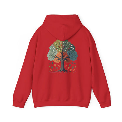 Red | Circle of Seasons Hoodie, back design view