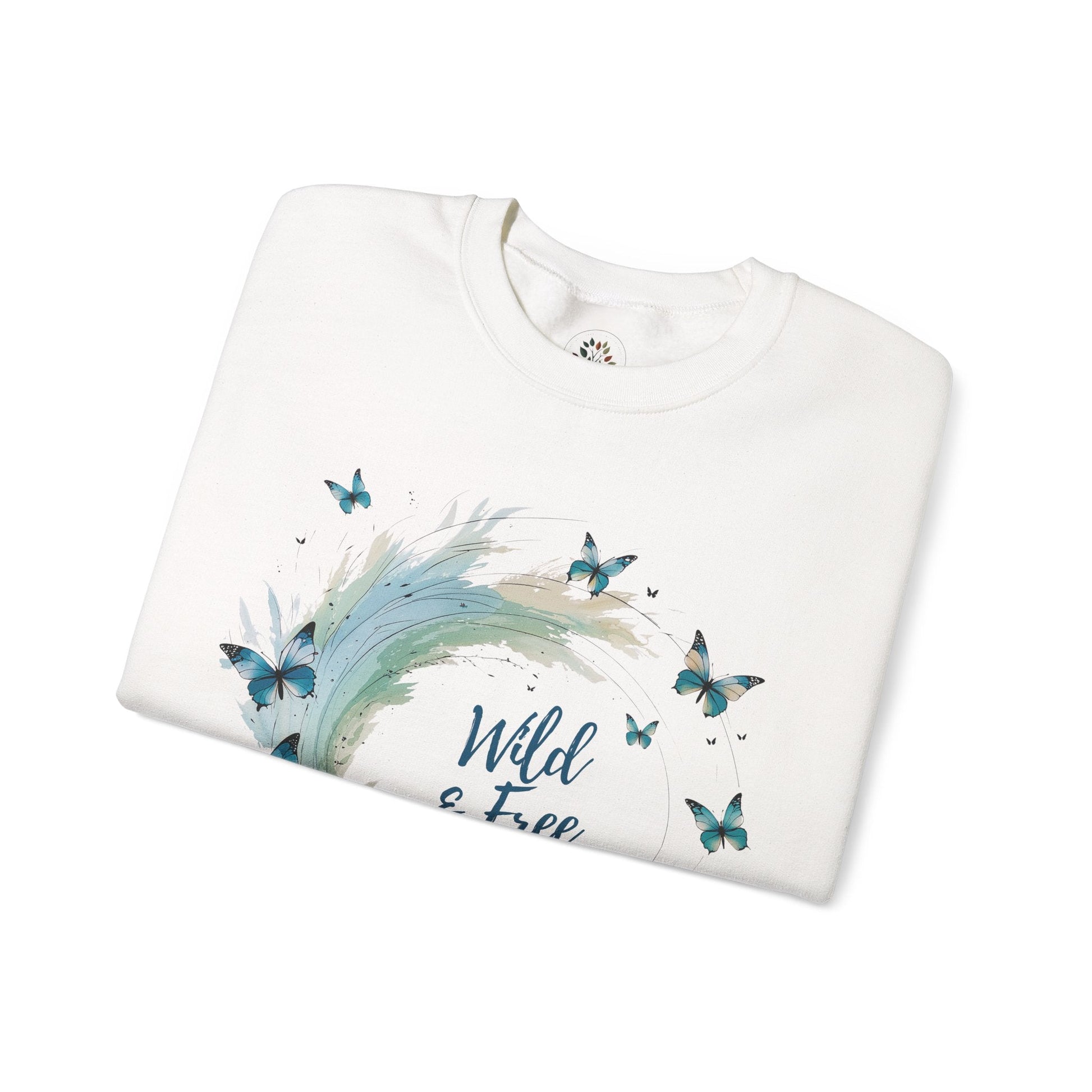 White | Wild & Free Sweatshirt, folded view