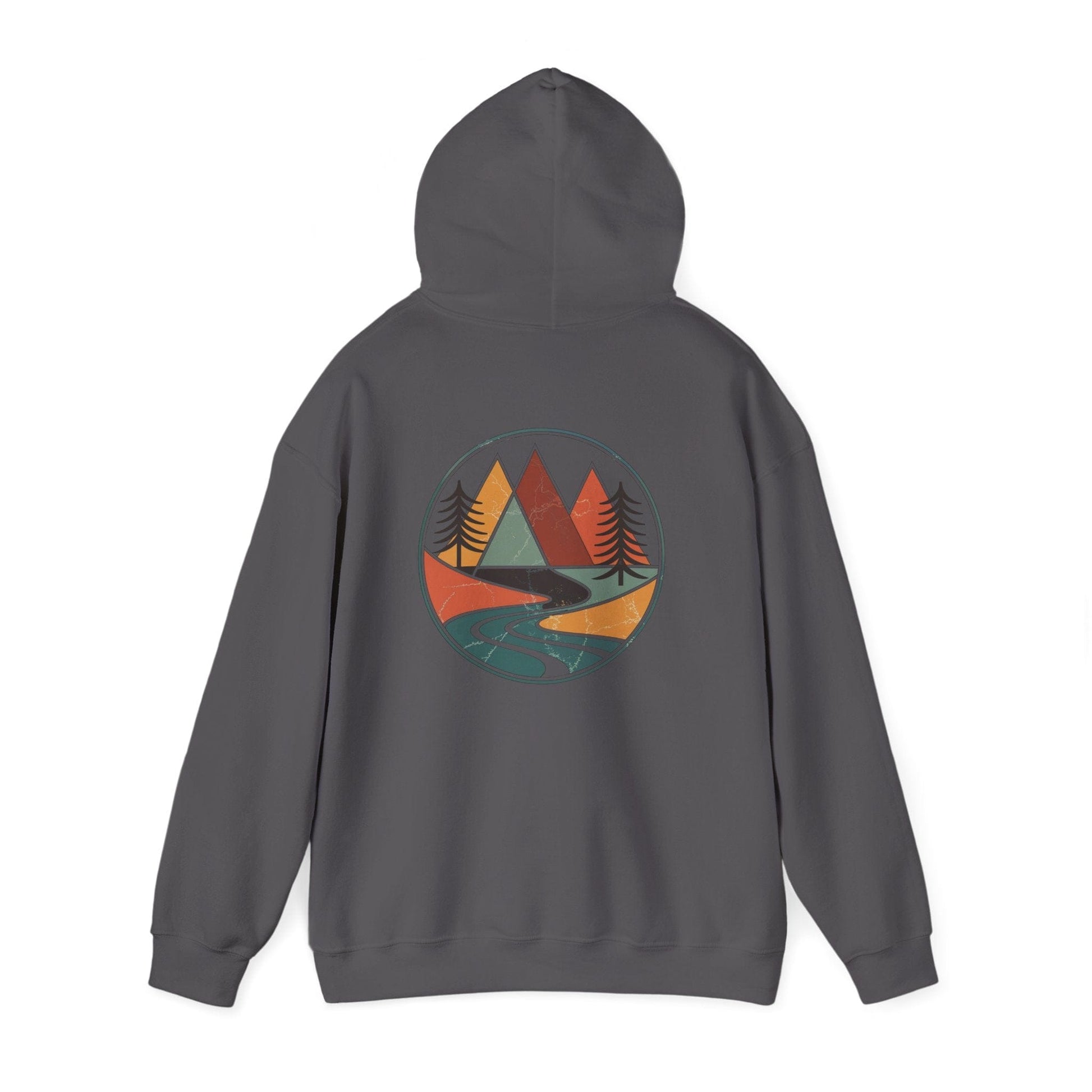 Charcoal | Retro Horizon Hoodie, back view 2
