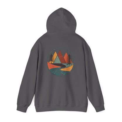 Charcoal | Retro Horizon Hoodie, back view 2