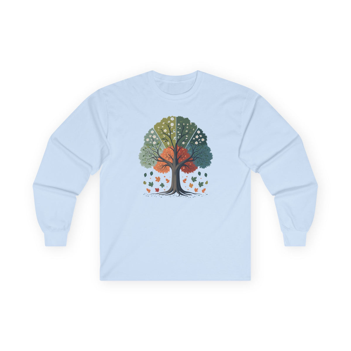 Light Blue | Circle of Season Long Sleeve Tee, front view