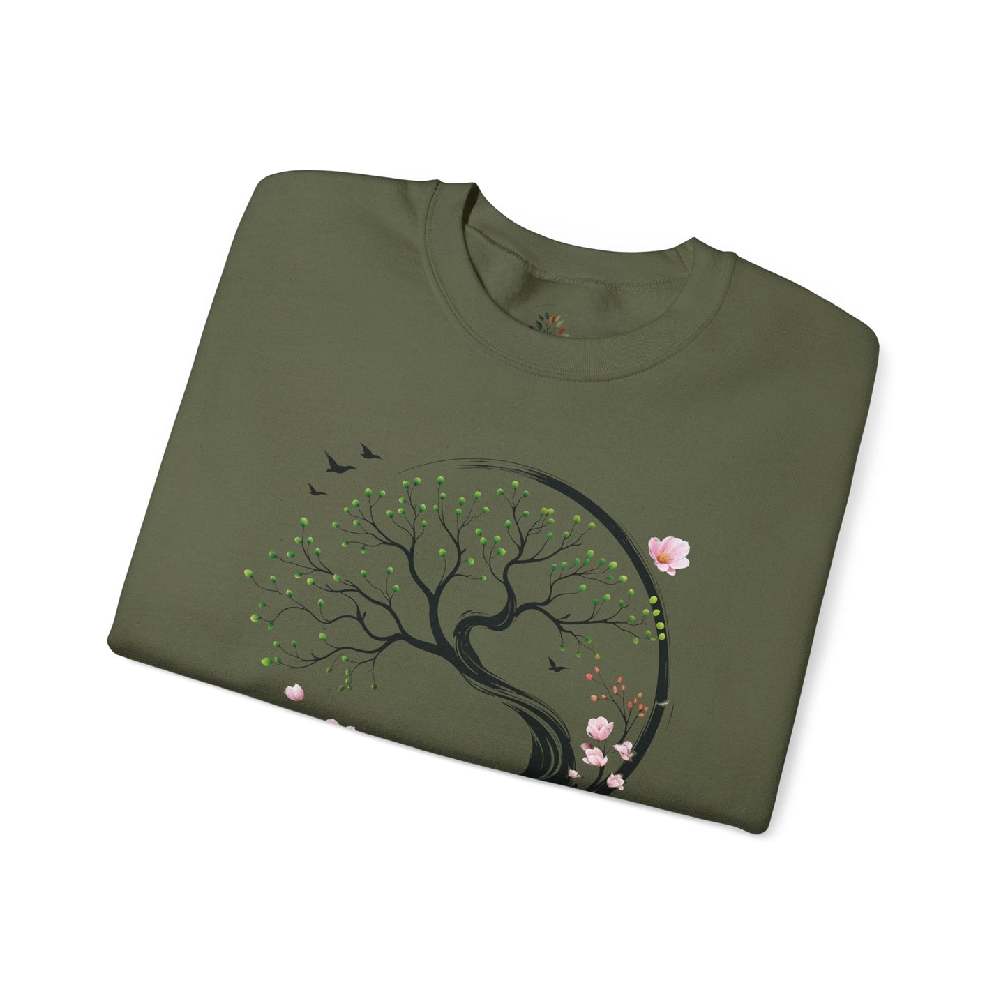 Military Green | Unfolding Grace Sweatshirt, folded view