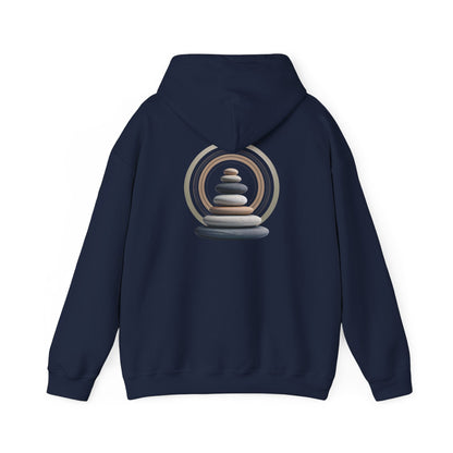 Navy | Echoes of Calm Hoodie, back design view