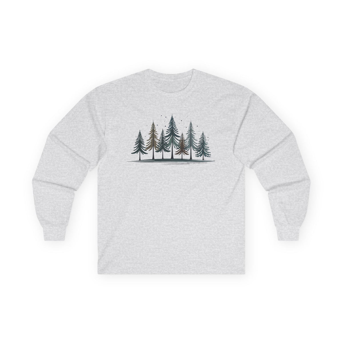 Ash | Silent Pines Long Sleeve Tee, front view