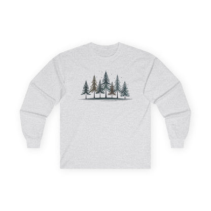 Ash | Silent Pines Long Sleeve Tee, front view