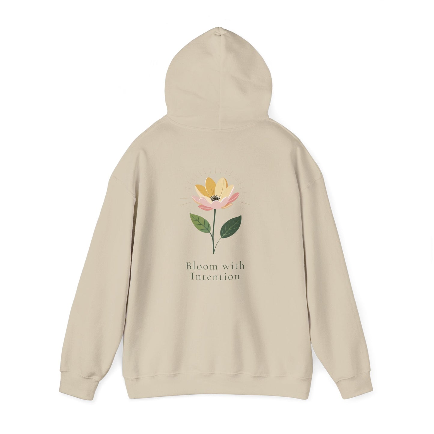 Sand | Bloom with intention Hoodie, back view 2
