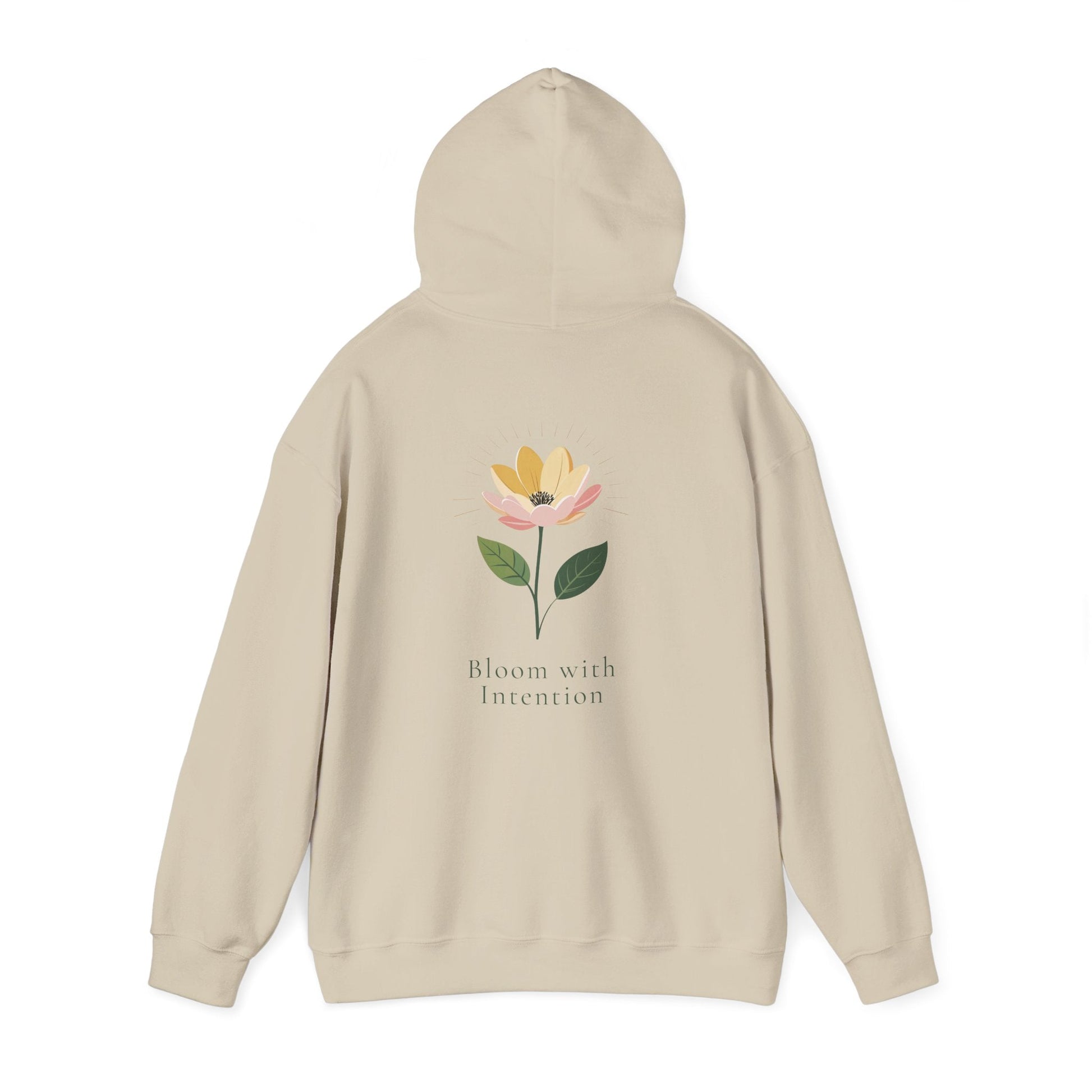 Sand | Bloom with intention Hoodie, back view 2