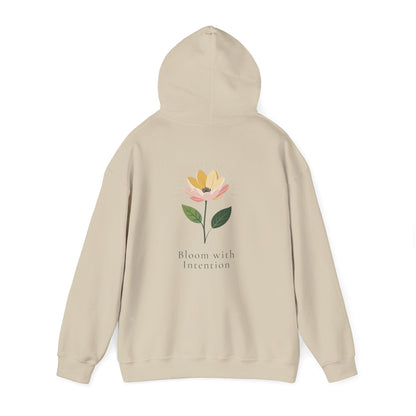 Sand | Bloom with intention Hoodie, back view 2