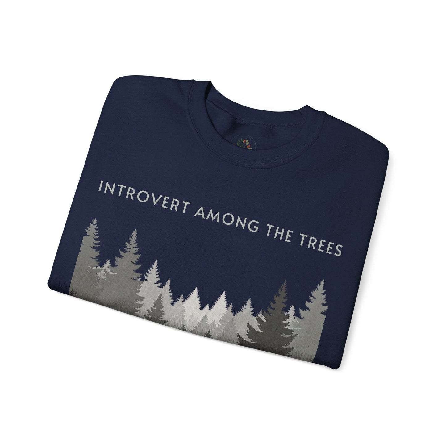 Navy | Introvert Among the Trees Sweatshirt, folded view