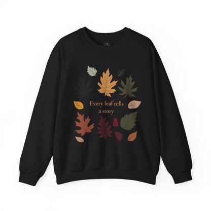 Black | Every Leaf tells a Story Sweatshirt, front view