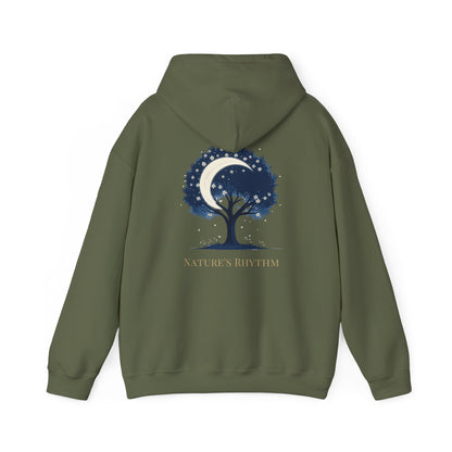 Military Green | Nature`s Rhythm Hoodie, back design view