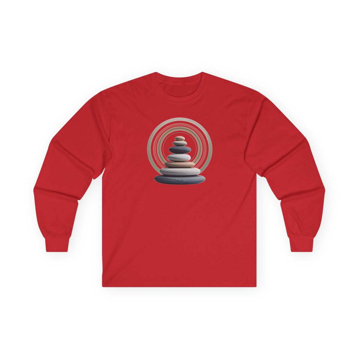 Red | Echoes of Calm Long Sleeve Tee, front view