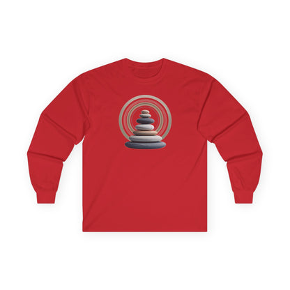 Red | Echoes of Calm Long Sleeve Tee, front view
