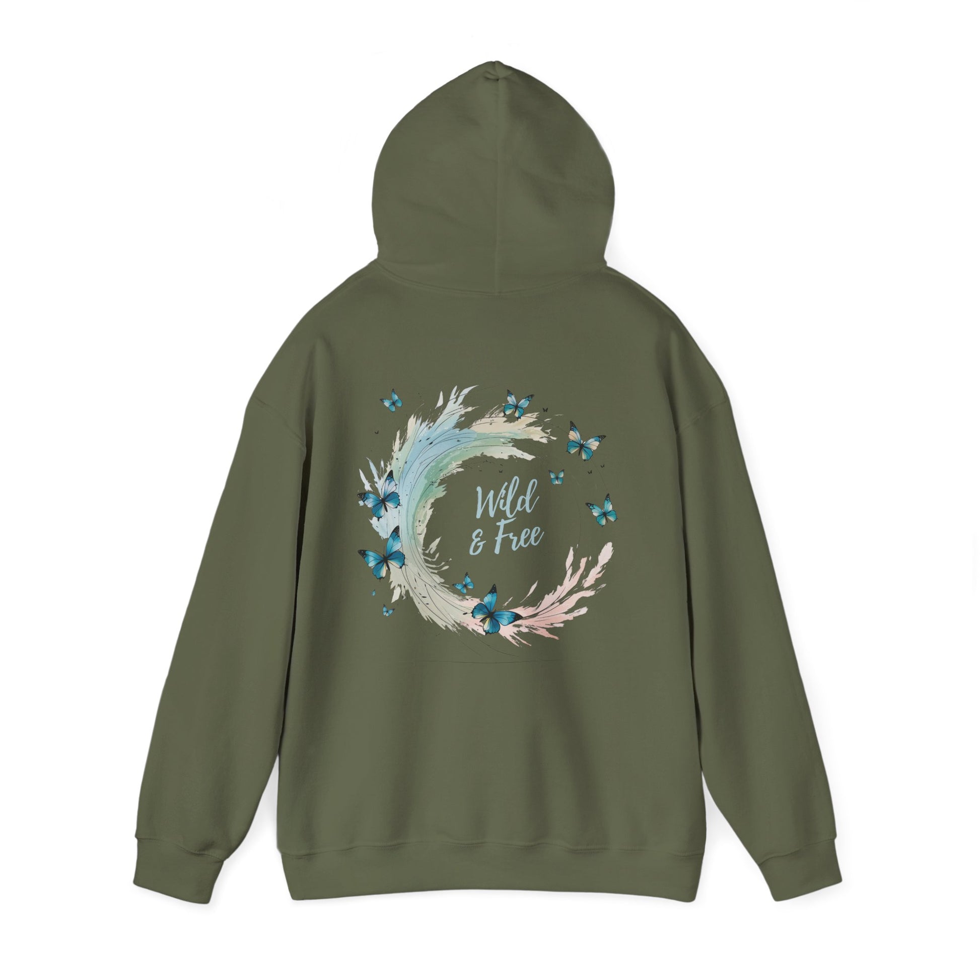 Military Green | Wild & Free Hoodie, back view 2