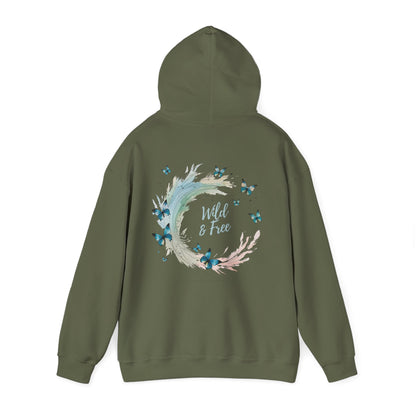 Military Green | Wild & Free Hoodie, back view 2