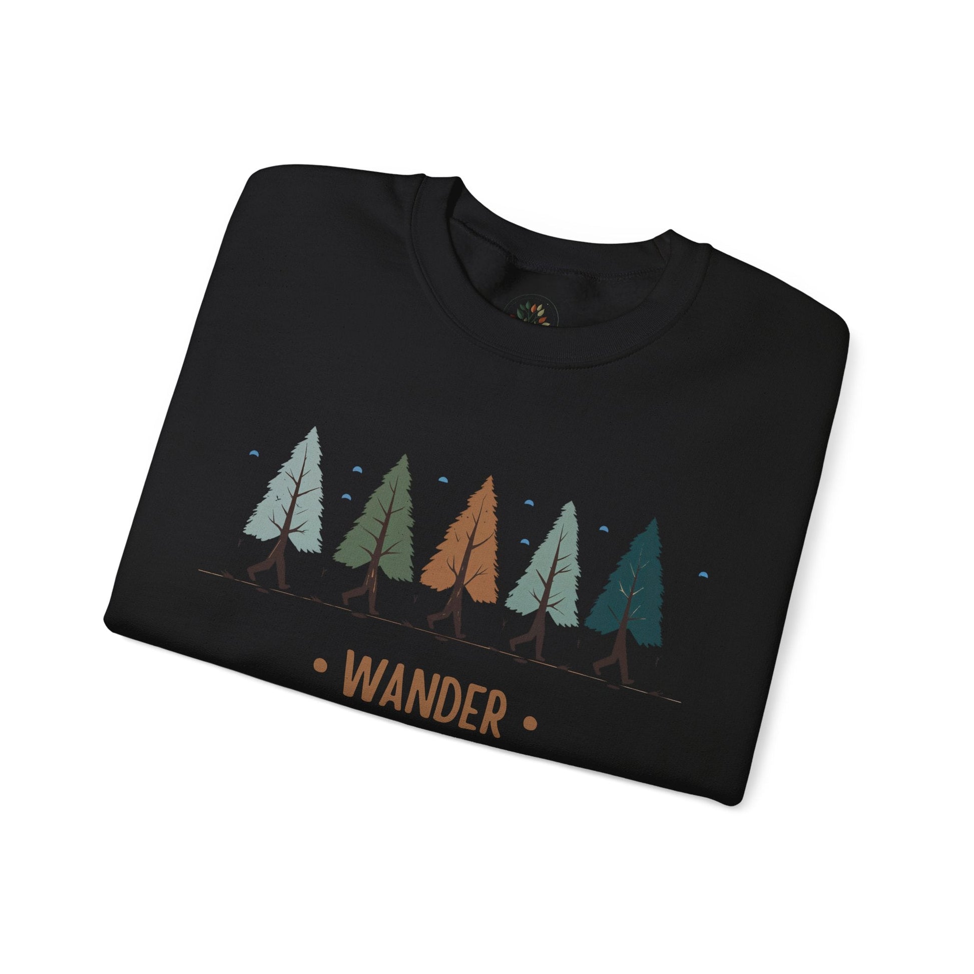 Black | Wander with the Trees Sweatshirt, folded view