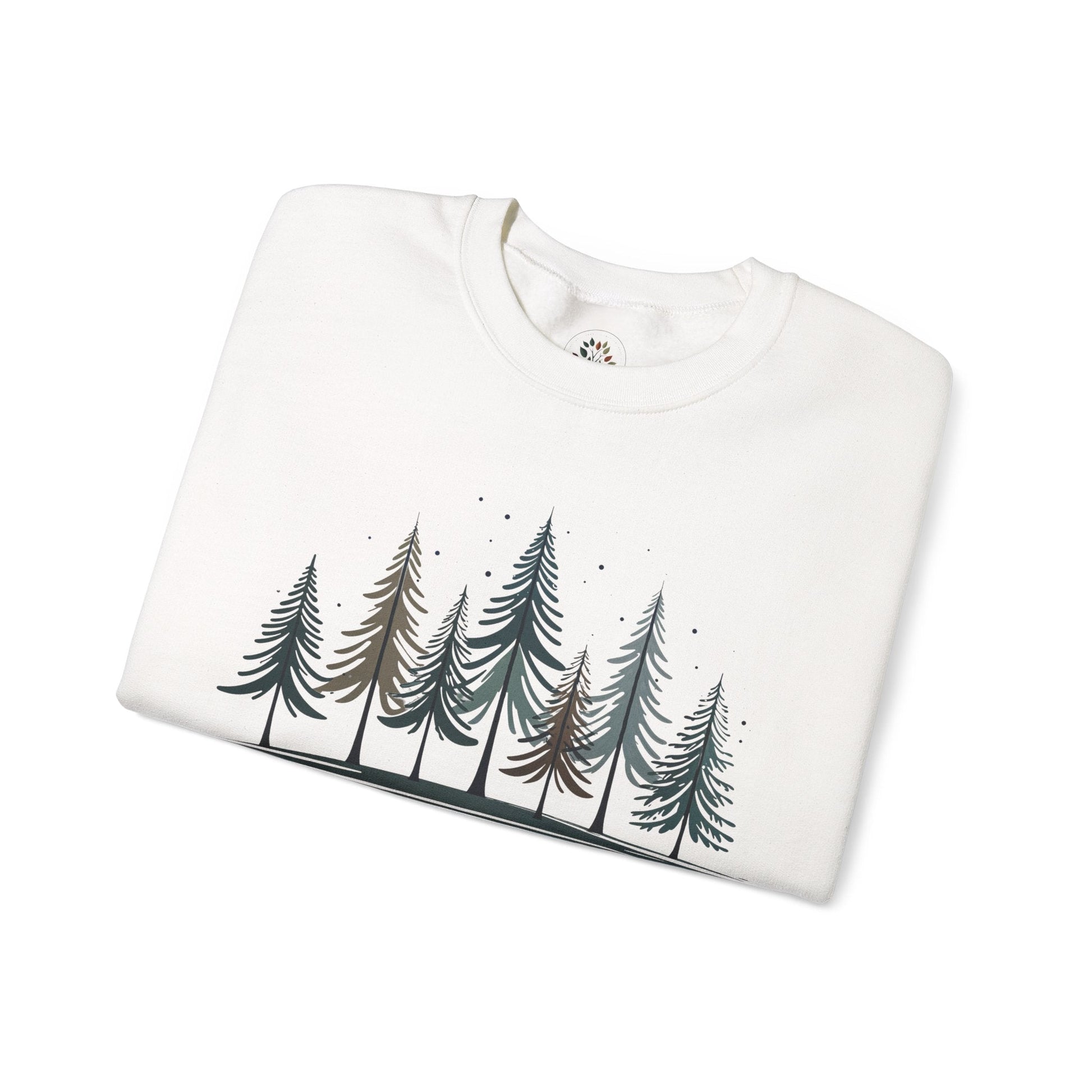 White | Silent Pines Sweatshirt, folded view