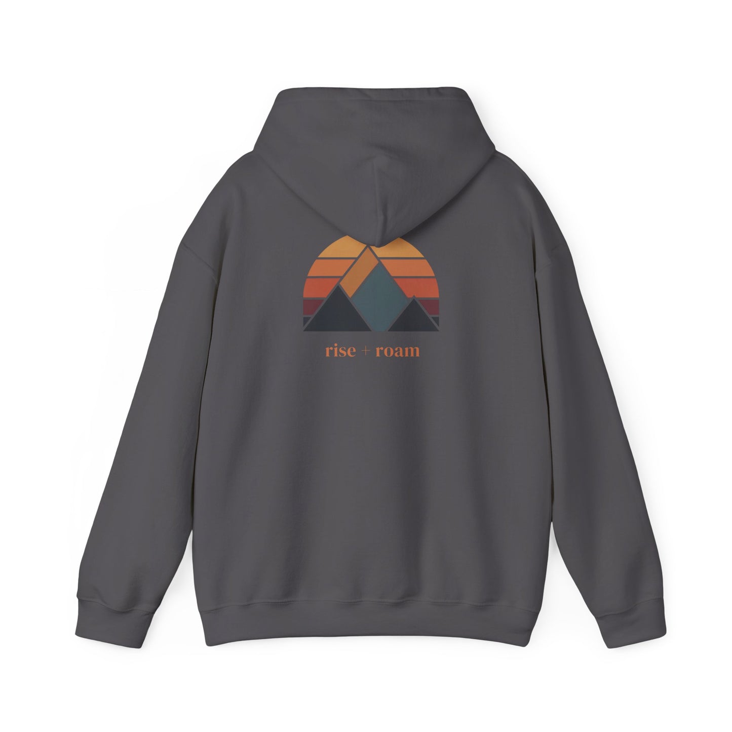 Military Green | Rise +Roam Hoodie, back design view