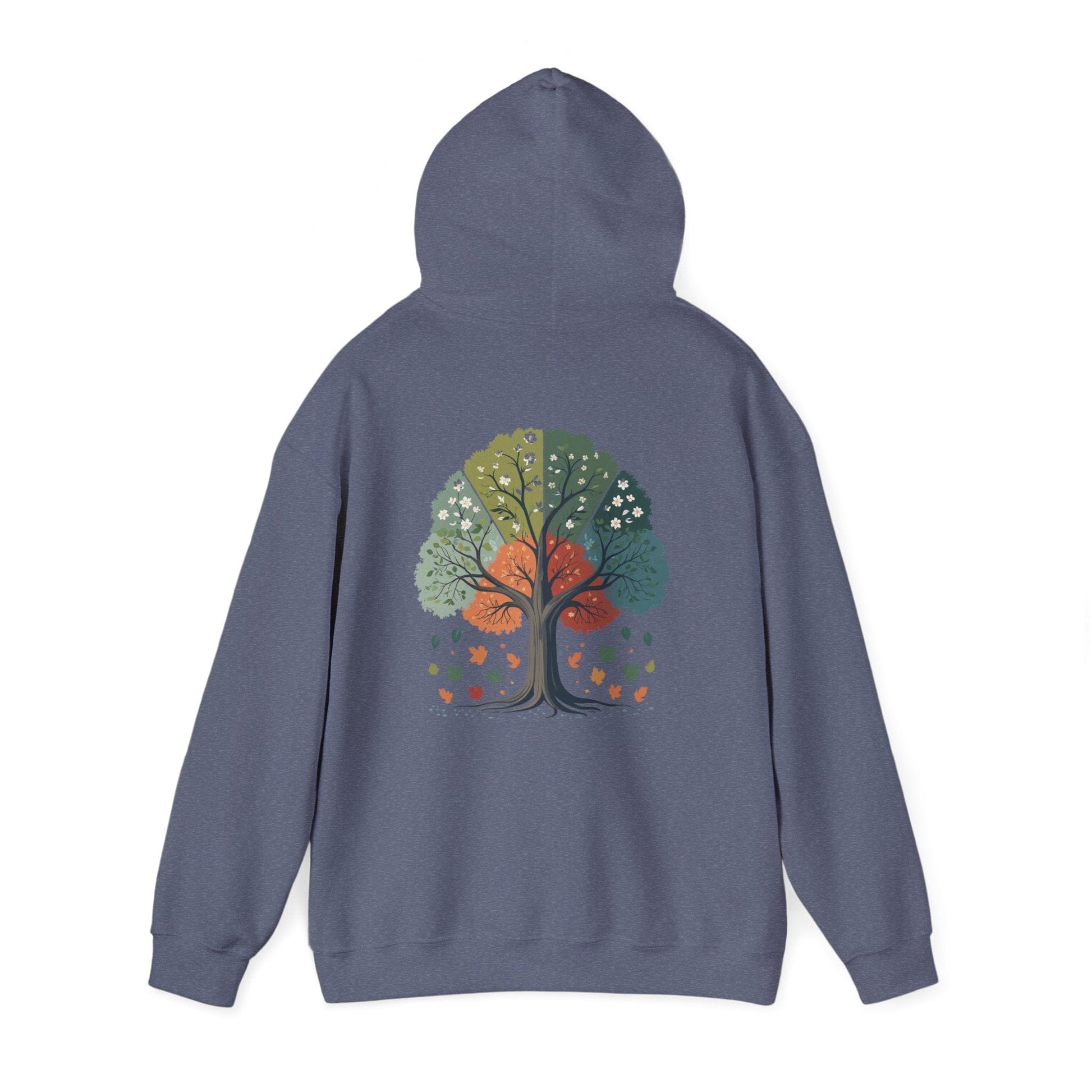 Heather Navy | Circle of Seasons Hoodie, back view 2