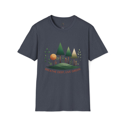 Heather Navy | Breathe Deep, Live Green, front view