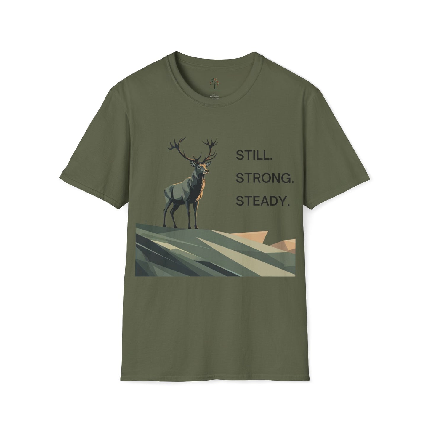 Military Green | Still, Strong, Steady, front view