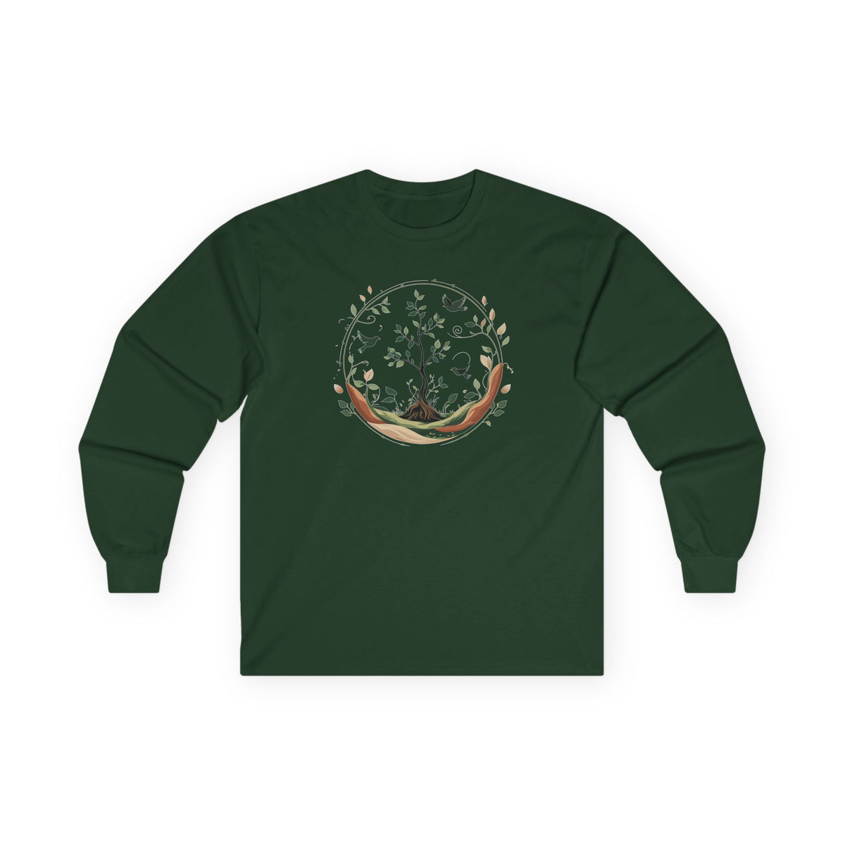 Forest Green | Circle of Life Long Sleeve Tee, front view