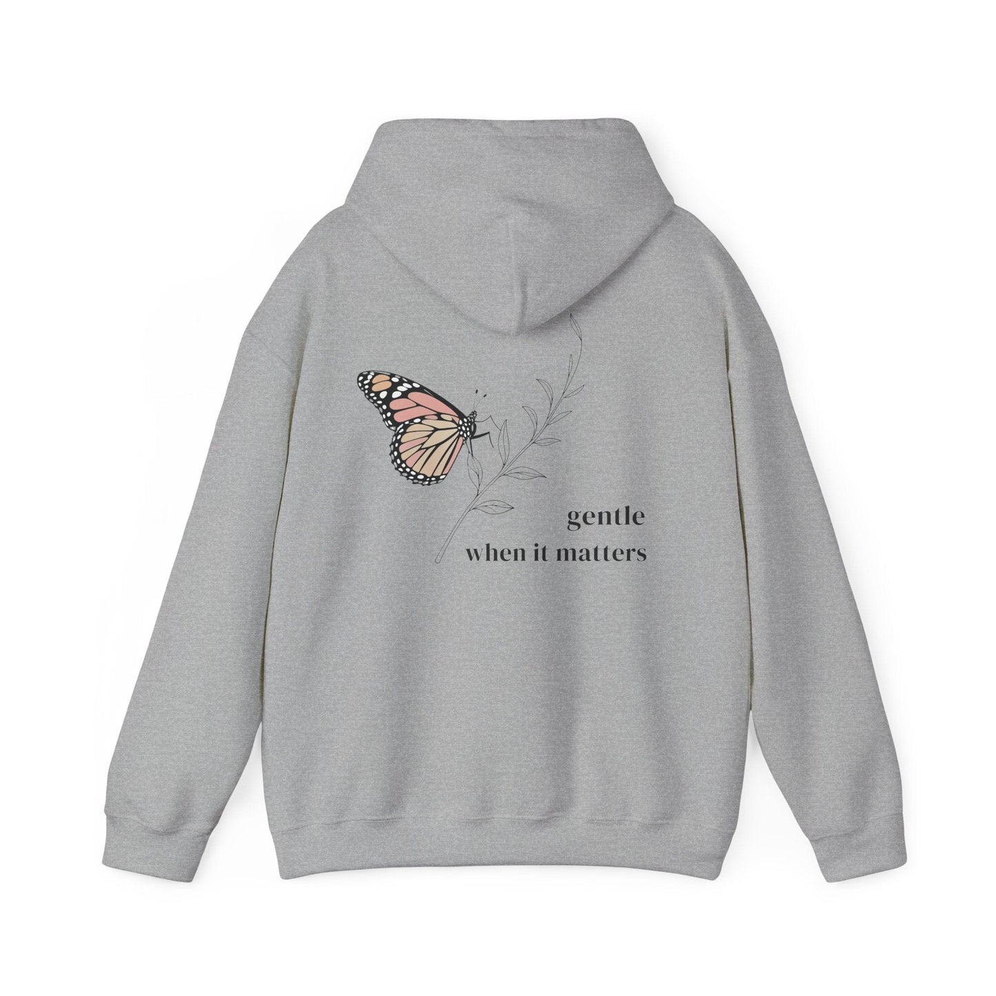 Sport Grey | Gentle When It Matters Hoodie, back design view