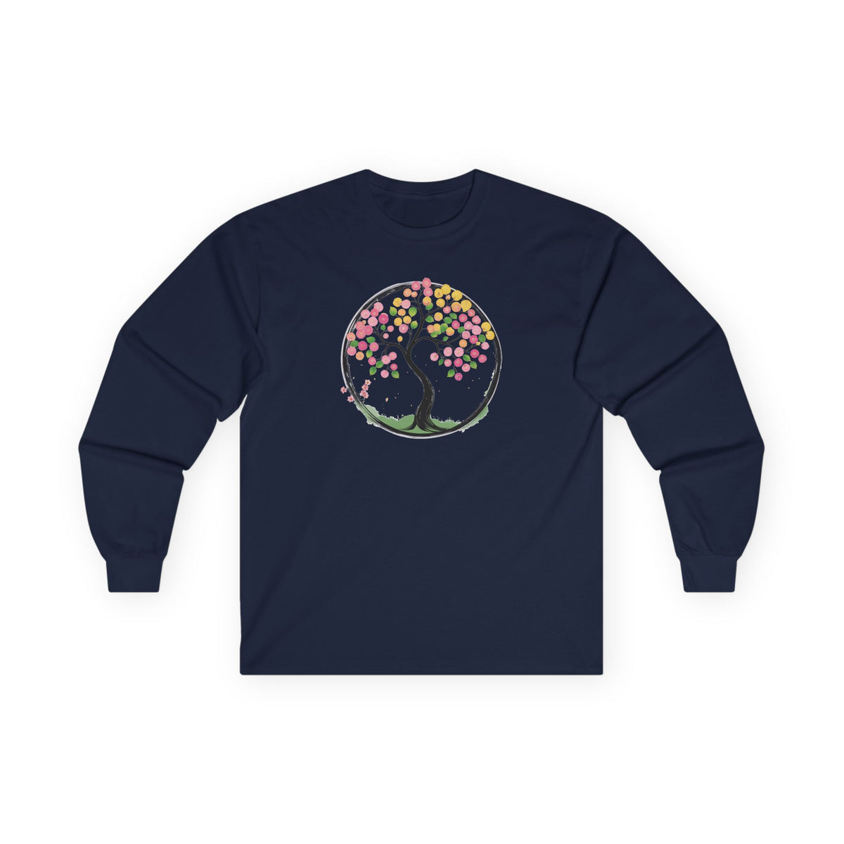 Navy | Joy in Bloom Long Sleeve Tee, front view