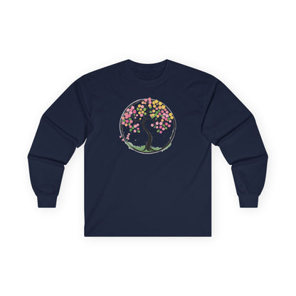 Navy | Joy in Bloom Long Sleeve Tee, front view