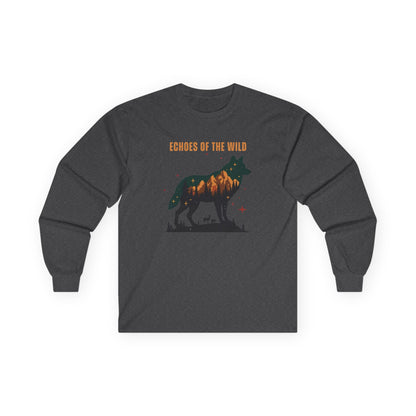 Dark Heather | Echoes of the Wild Long Sleeve Tee, front view