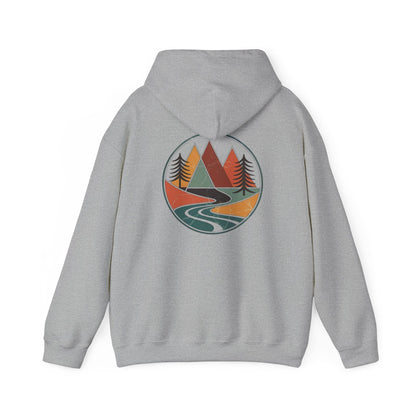 Sport Grey | Retro Horizon Hoodie, back design view