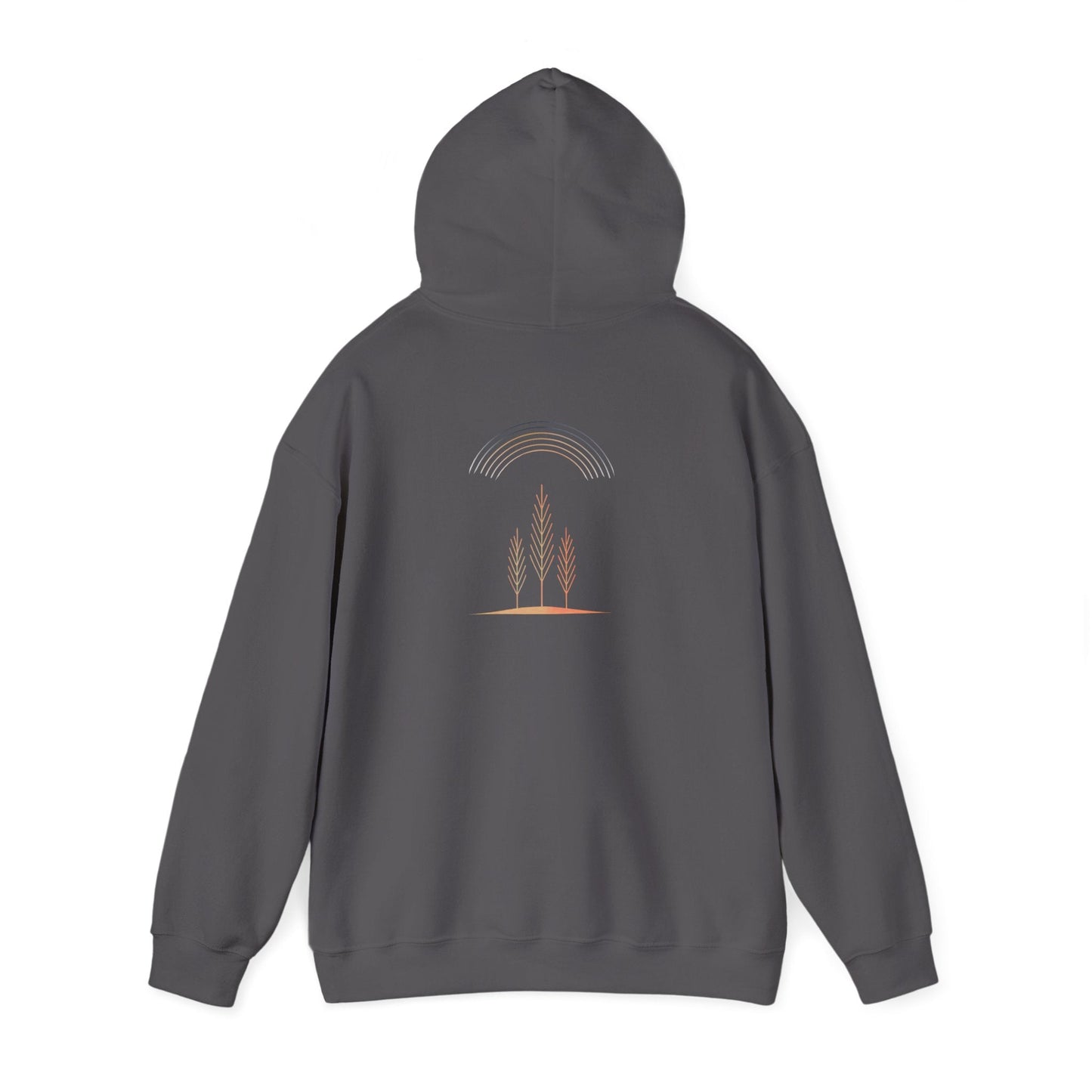 Charcoal | Quiet Arc Hoodie, back view 2