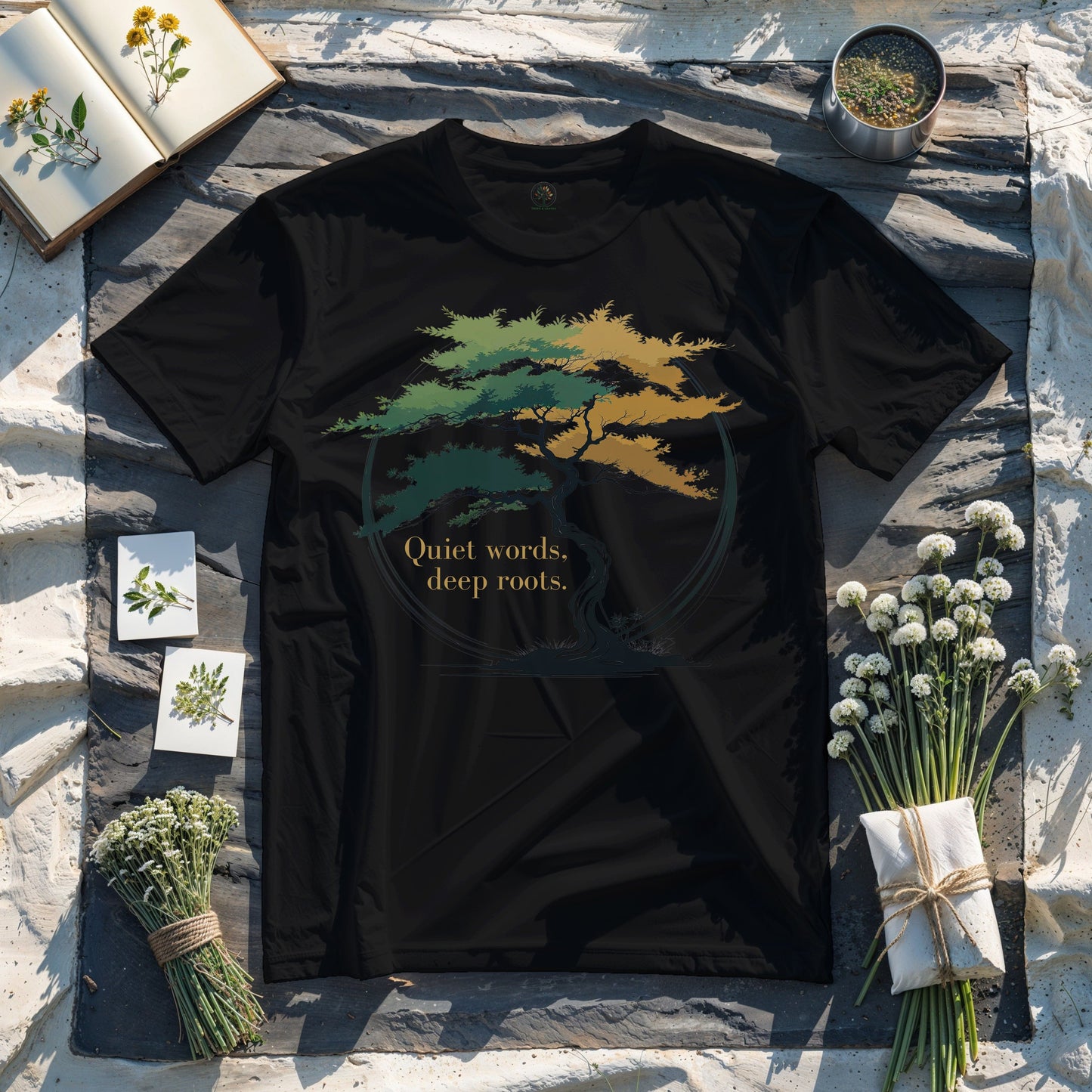 Quiet words, deep roots.