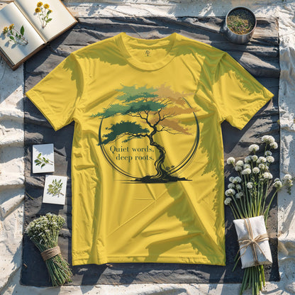 Quiet words, deep roots.