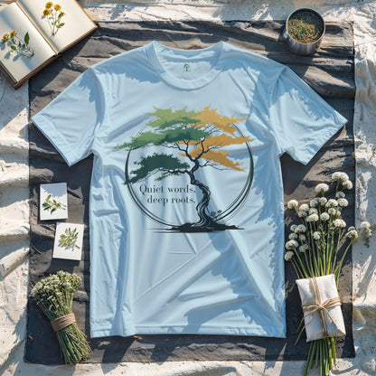 Quiet words, deep roots.