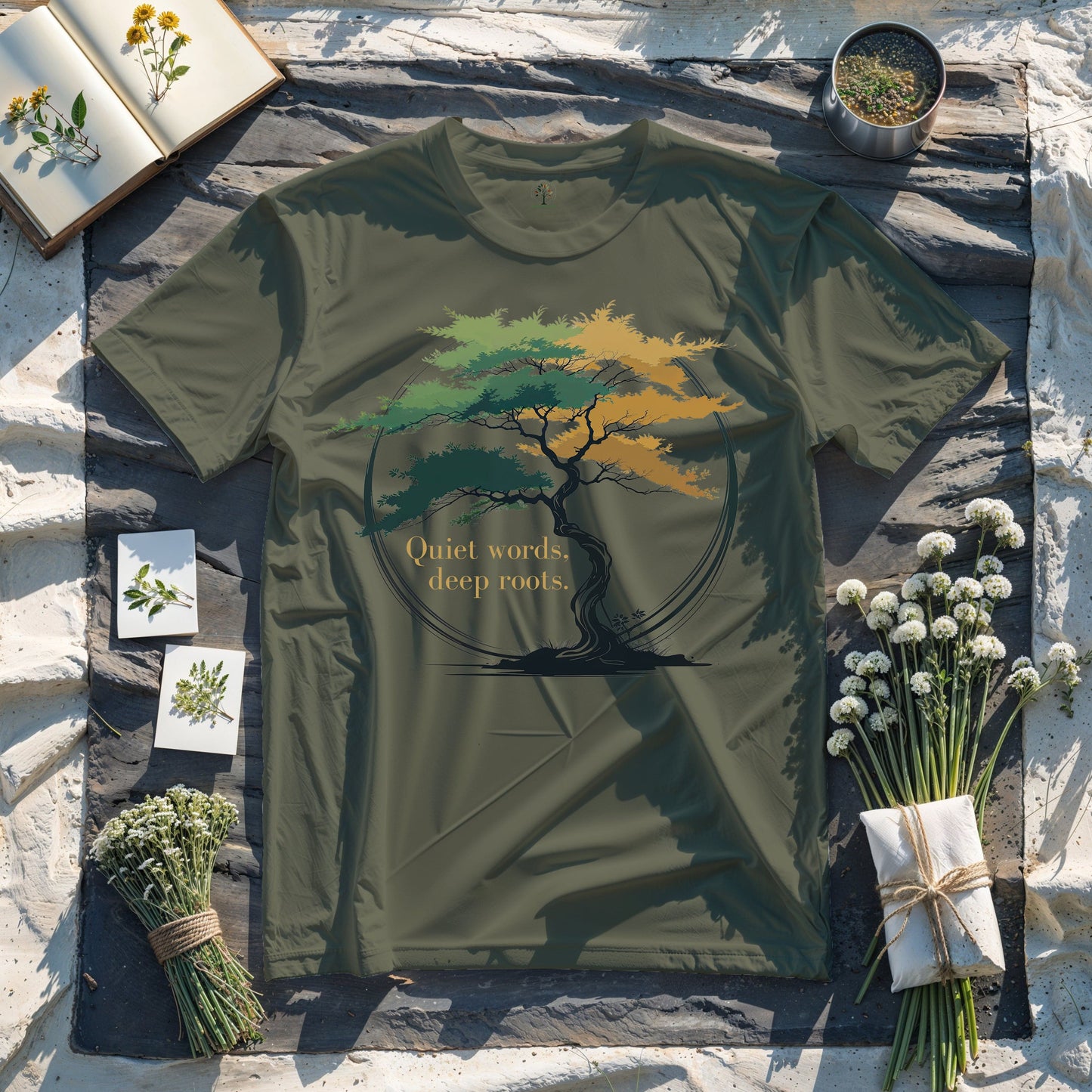 Quiet words, deep roots.