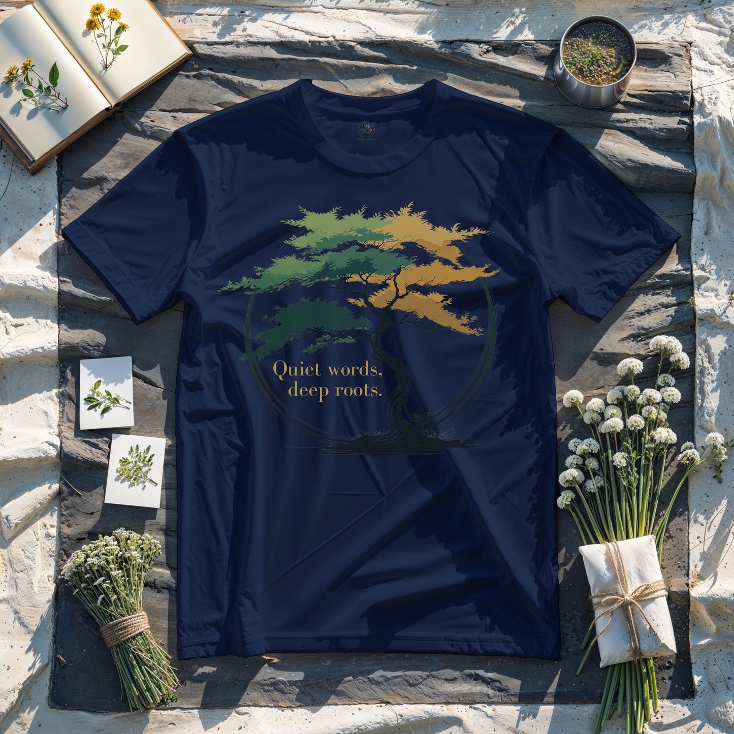 Quiet words, deep roots.