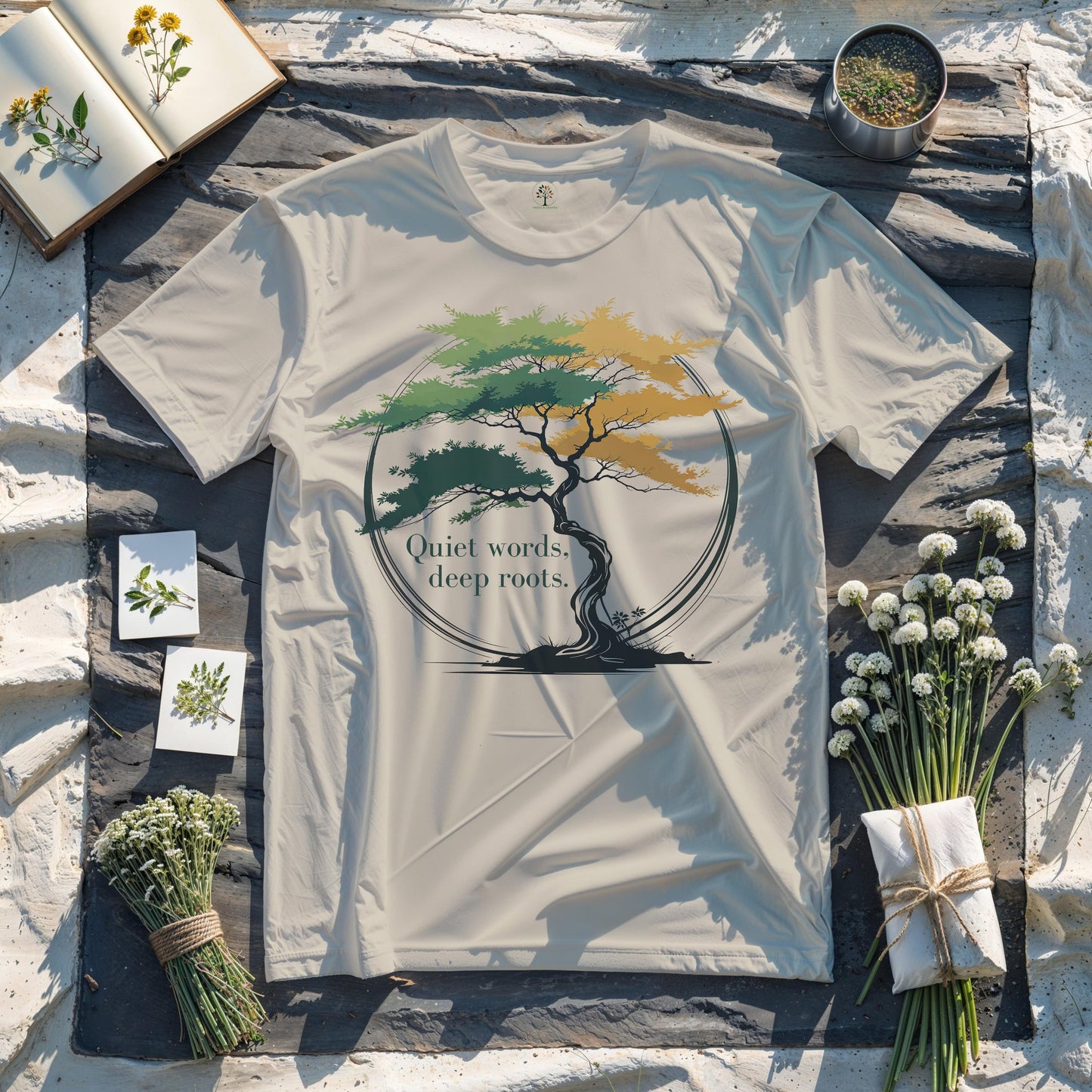 Quiet words, deep roots.