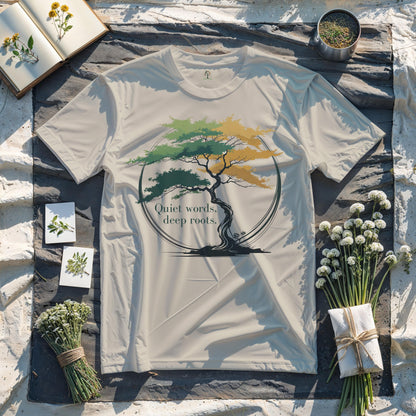 Quiet words, deep roots.