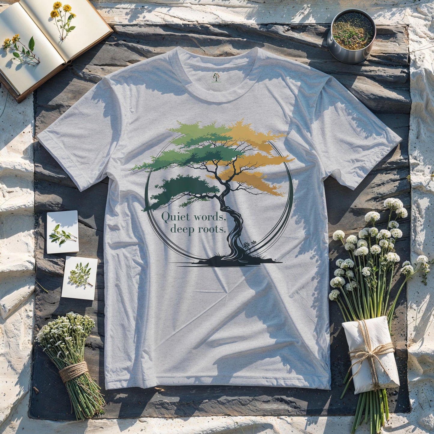 Quiet words, deep roots.