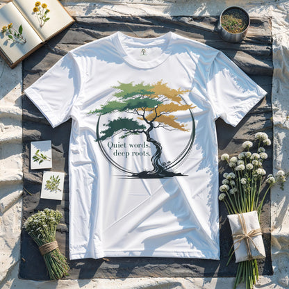 Quiet words, deep roots.