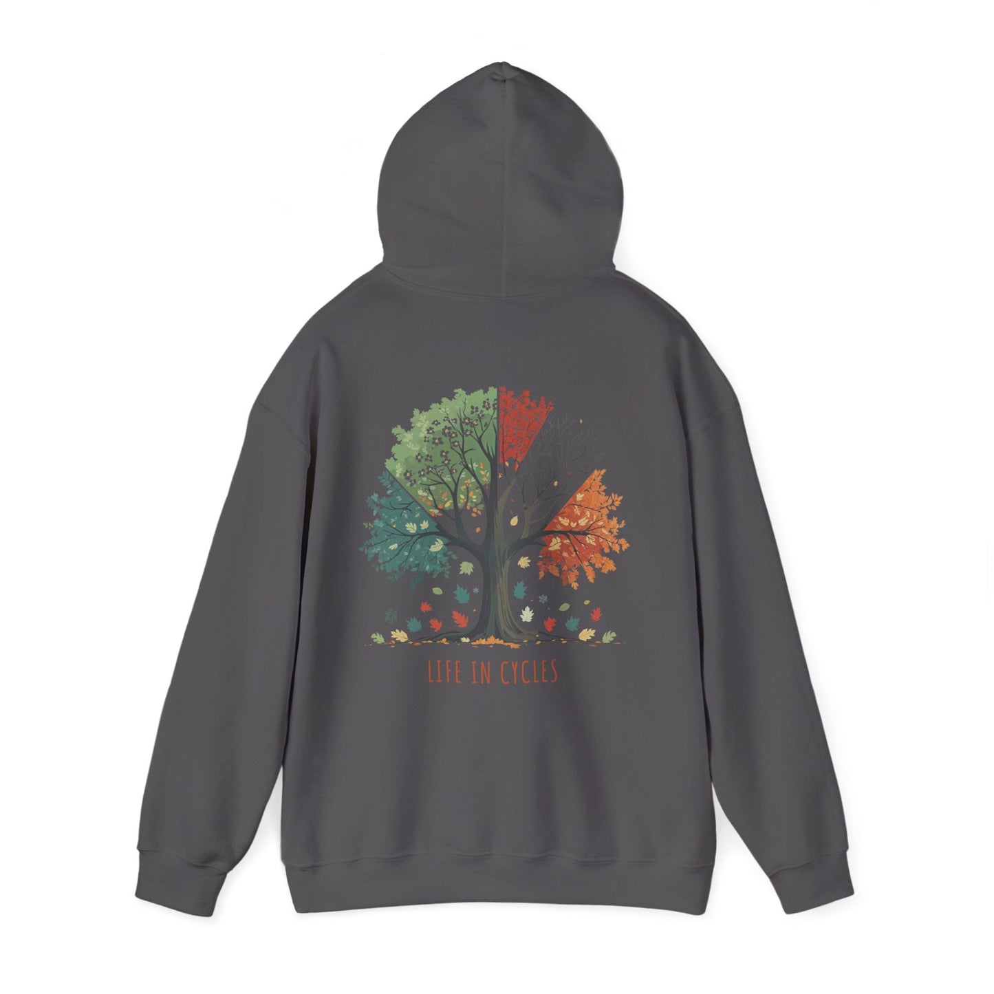 Charcoal | Life in Cycles Hoodie, back view 2