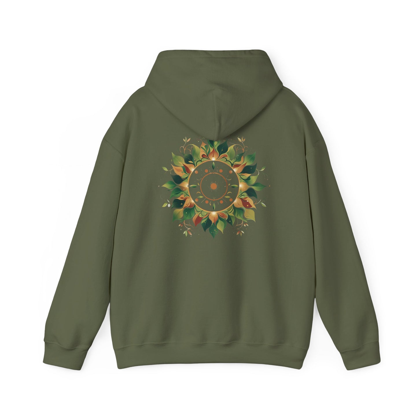 Military Green | Solar Bloom Hoodie, back design view