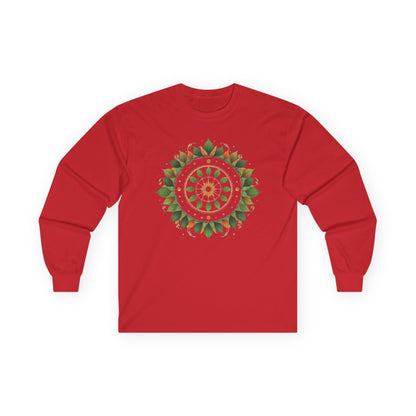 Red | Celestial Growth Long Sleeve Tee, front view