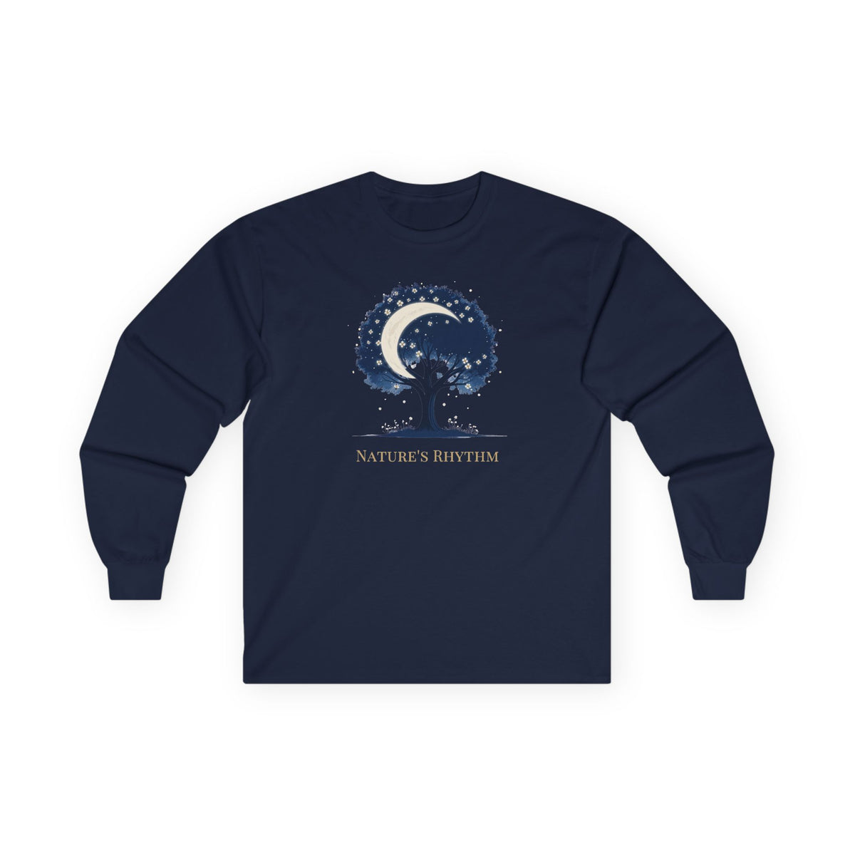 Navy | Nature's Rhythm Long Sleeve Tee, front view