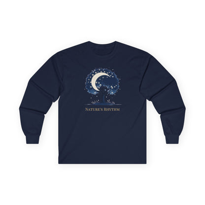 Navy | Nature's Rhythm Long Sleeve Tee, front view